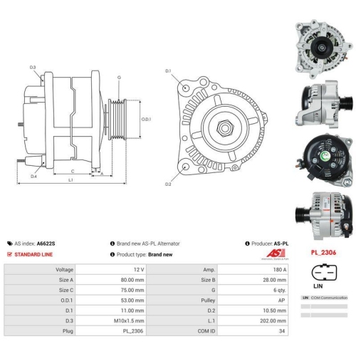 AS-PL Generator AS A6622S