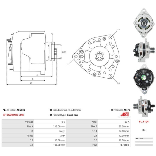 AS-PL Generator AS A6674S