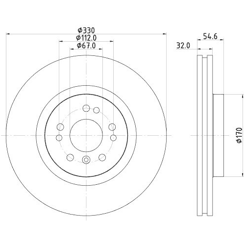 HELLA Bremsscheibe PRO High Carbon 8DD 355 128-581