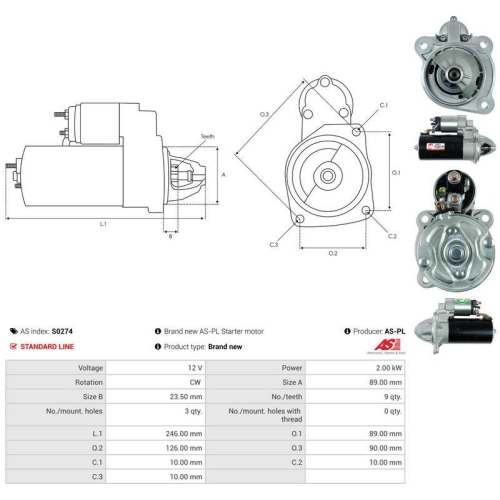 AS-PL Starter AS S0274