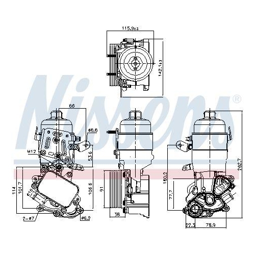 NISSENS Ölkühler, Motoröl 91326