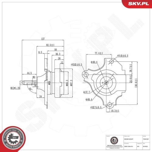ESEN SKV Lagerung, Motor 75SKV267