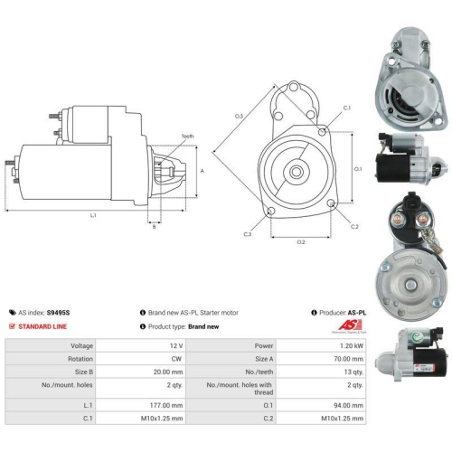 AS-PL Starter AS S9495S