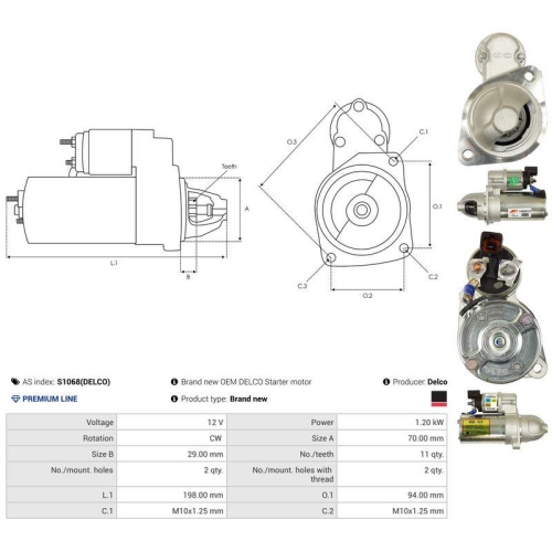 AS-PL Starter Delco S1068(DELCO)