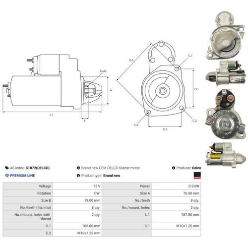 AS-PL Starter Delco S1072(DELCO)