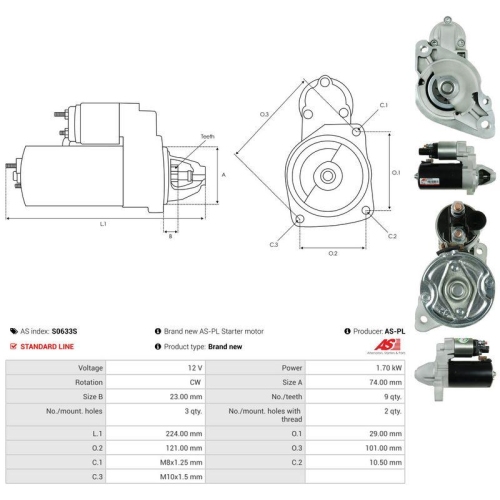 AS-PL Starter AS S0633S