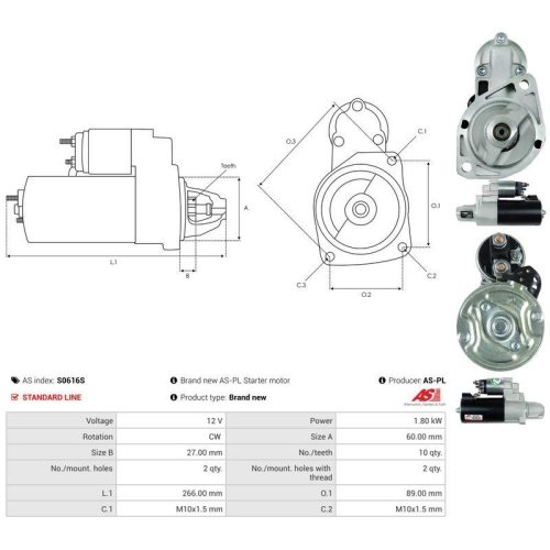AS-PL Starter AS S0616S