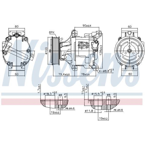 NISSENS Kompressor, Klimaanlage ** FIRST FIT ** 89324