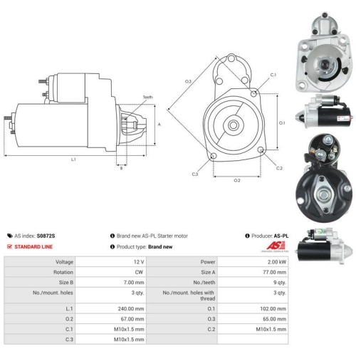 AS-PL Starter AS S0872S