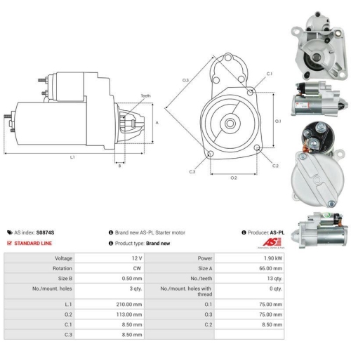 AS-PL Starter AS S0874S