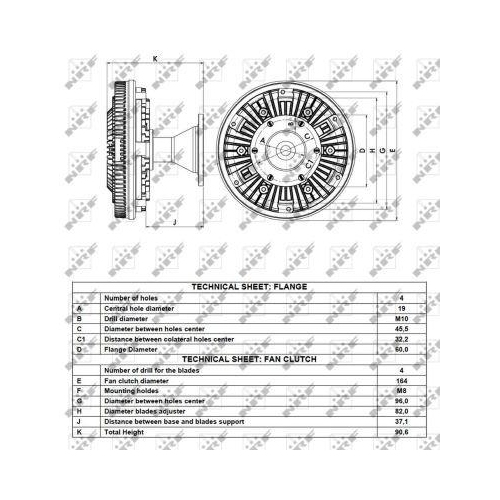 NRF Kupplung, K&uuml;hlerl&uuml;fter 49091