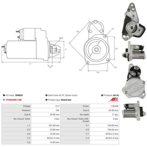 AS-PL Starter AS S0962S