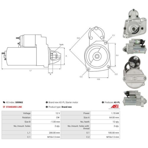 AS-PL Starter AS S0996S