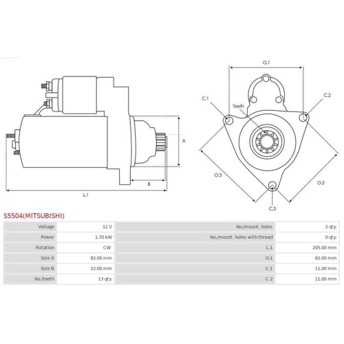 AS-PL Starter Brandneu Mitsubishi