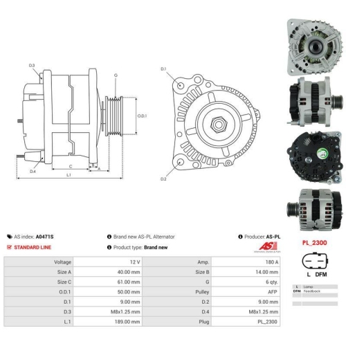 AS-PL Generator AS A0471S