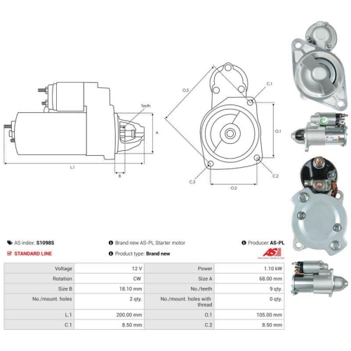 AS-PL Starter AS S1098S