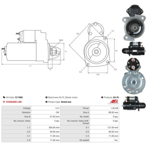 AS-PL Starter AS S1190S
