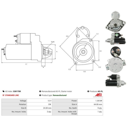 AS-PL Starter Wiederaufbereitet AS S3017SR