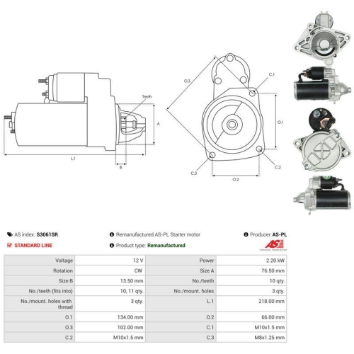 AS-PL Starter Wiederaufbereitet AS S3061SR