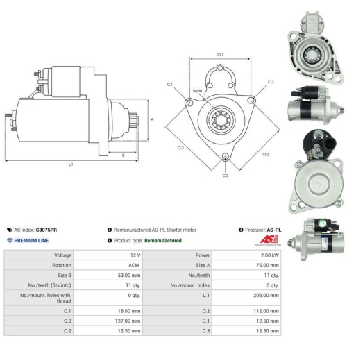 AS-PL Starter Wiederaufbereitet AS S3075PR