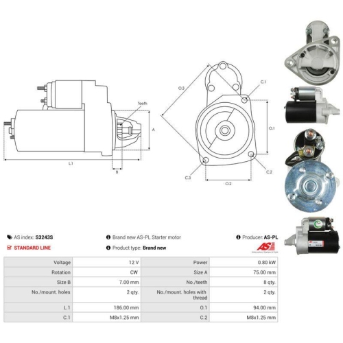AS-PL Starter AS S3243S