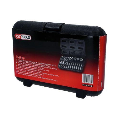 Torx-Steckschl&uuml;ssel- und Bit-Satz, 30-tlg Bits mit Bohrung KS TOOLS 911.4301-2
