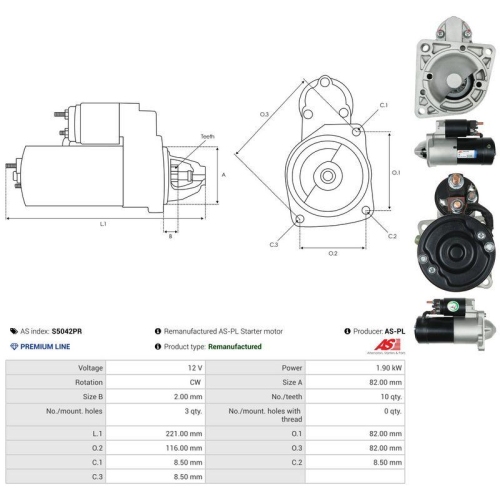 AS-PL Starter Wiederaufbereitet AS S5042PR
