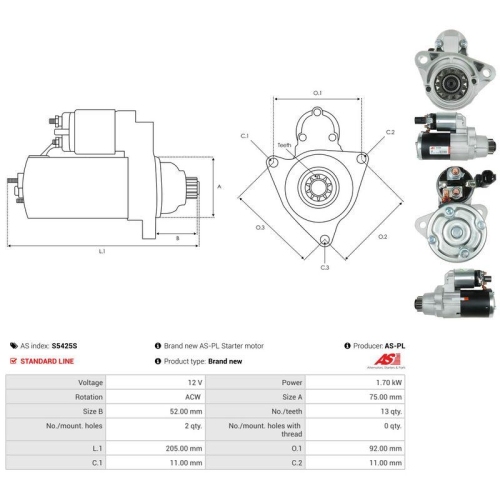 AS-PL Starter AS S5425S