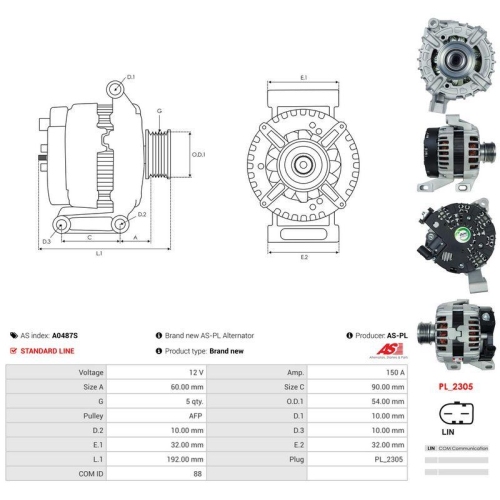 AS-PL Generator AS A0487S