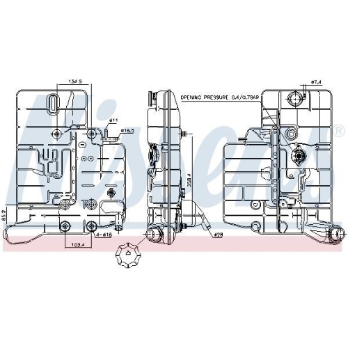NISSENS Ausgleichsbehälter, Kühlmittel ** FIRST FIT ** 996043