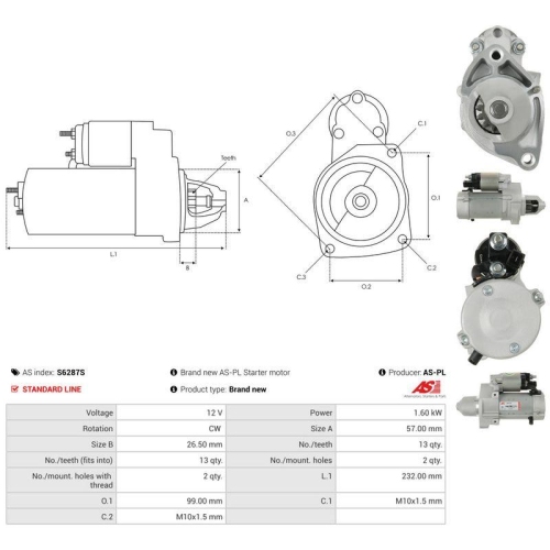 AS-PL Starter AS S6287S