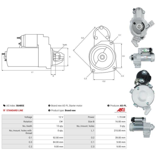 AS-PL Starter AS S6485S