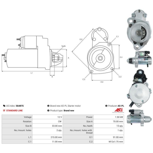 AS-PL Starter AS S6487S