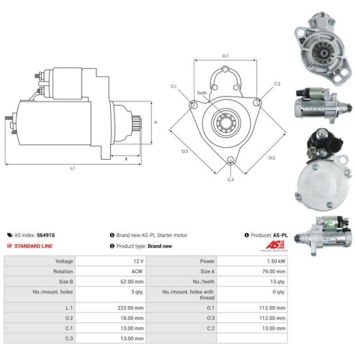 AS-PL Starter AS S6491S