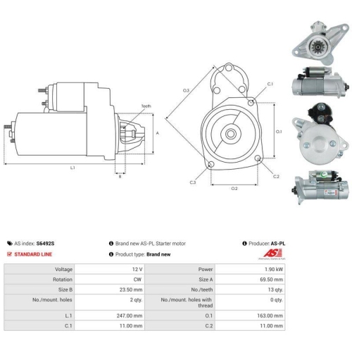 AS-PL Starter AS S6492S
