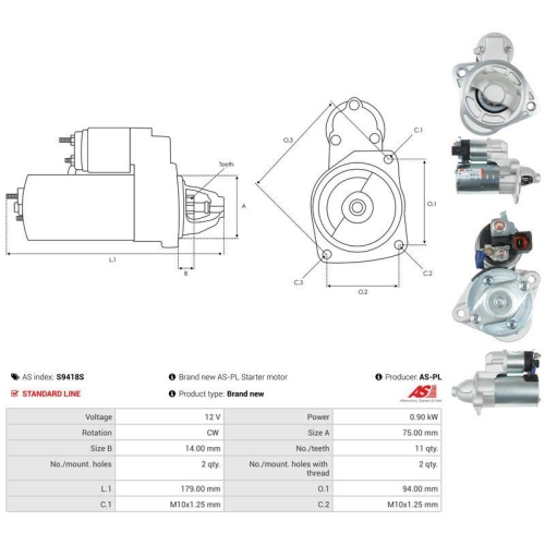 AS-PL Starter AS S9418S