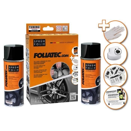 Spr&uuml;hfolie Auto Felgenfolie Spr&uuml;h Lack Set schwarz matt Autofolie, 2x 400ml