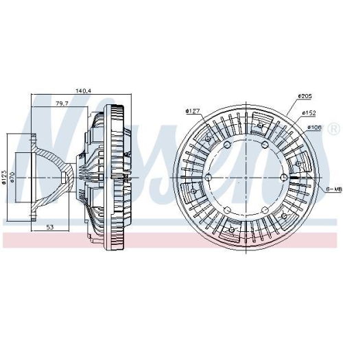 NISSENS Kupplung, K&uuml;hlerl&uuml;fter 86069