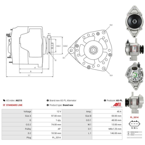AS-PL Generator AS A6215