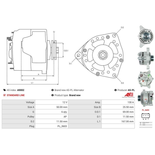 AS-PL Generator Brandneu AS-PL A9002