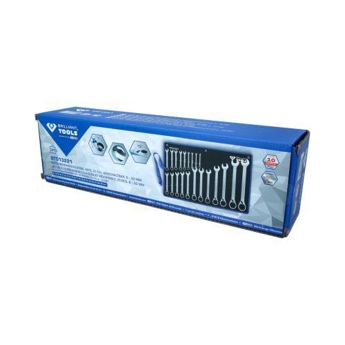 Ratschenringschl&uuml;ssel-Satz, 21-tlg, umschaltbar, 6 - 32 mm BRILLIANT TOOLS