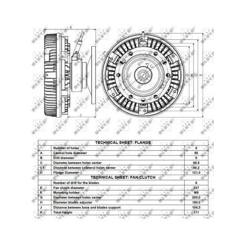 NRF Kupplung, K&uuml;hlerl&uuml;fter 49123