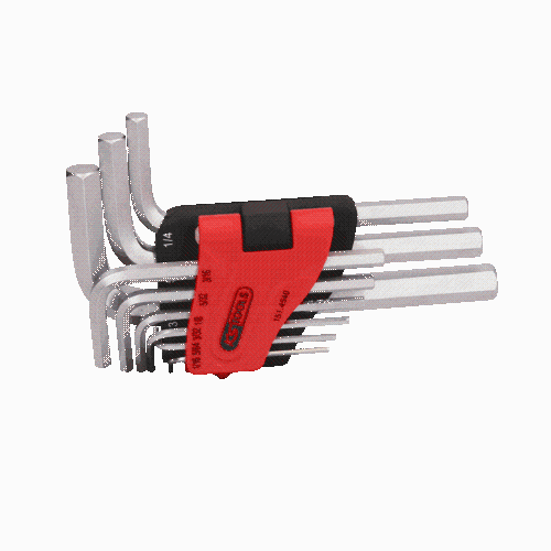 Innensechskant-Winkelstiftschl&uuml;ssel-Satz im Klapphalter9-tlg1/16-3/8 Zoll