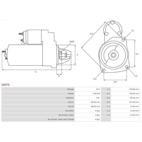 AS-PL Starter Brandneu AS-PL S0070