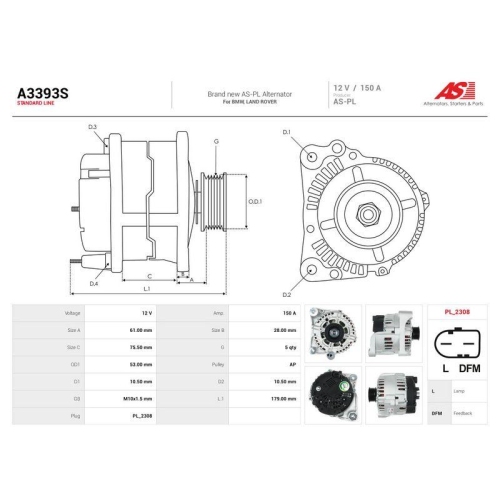 AS-PL Generator AS A3393S