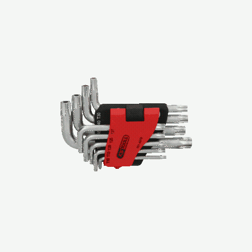 Torx-Winkelstiftschl&uuml;ssel-Satz mit Bohrung, kurz, 9-tlgTB10-TB50 KS TOOLS