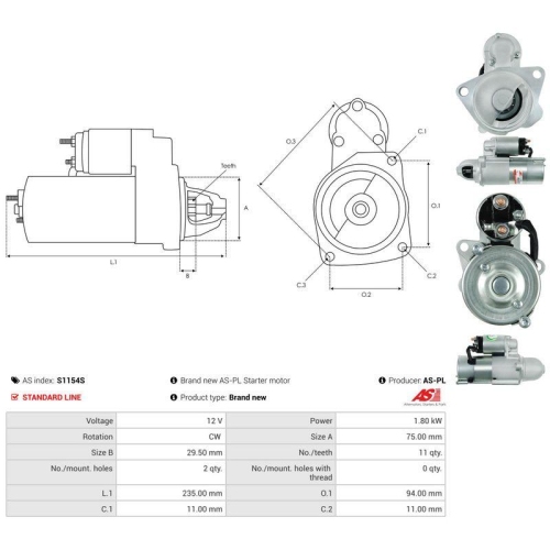 AS-PL Starter AS S1154S