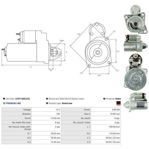 AS-PL Starter Delco S1071(DELCO)