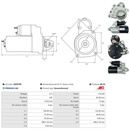 AS-PL Starter Wiederaufbereitet AS S5291PR