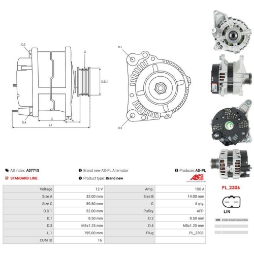 AS-PL Generator AS A0771S